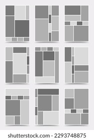 Plantilla de Moodboard. Diseño del collage de fotos. Moodboard minimalista.