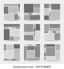 Moodboard template. Photo collage layout. Minimalist Moodboard.