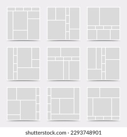 Moodboard template. Photo collage layout. Minimalist Moodboard.