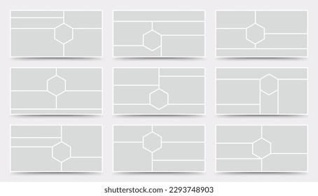 Plantilla de Moodboard. Diseño del collage de fotos. Moodboard minimalista.