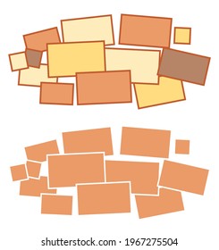 Moodboard template. Photo frames, minimalist mockup, beautifully randomly scattered, composed random collage. Moodboard grid arrangement for presentation set. Photo album page Vector illustration