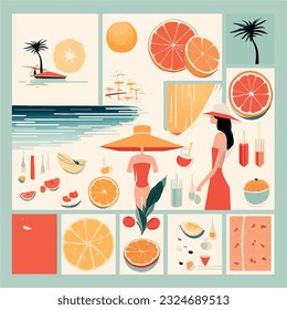 moodboard vector, moodboard, background, illustration