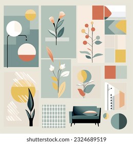 moodboard vector, moodboard, background, illustration