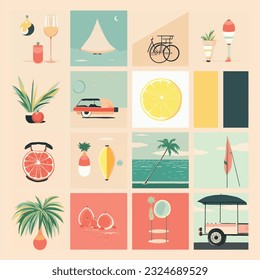 moodboard vector, moodboard, background, illustration