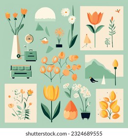 moodboard vector, moodboard, background, illustration