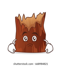 Moody broken tree cartoon character vector illustration