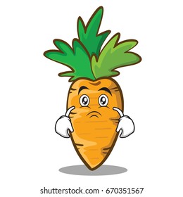 Moody carrot character cartoon style vector illustration