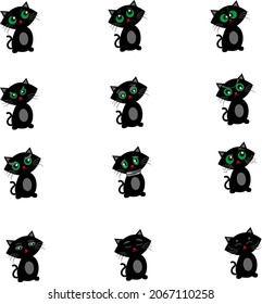 Gato móvil, ilustración, vector, sobre un fondo blanco.