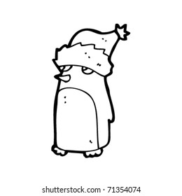 moody christmas penguin cartoon