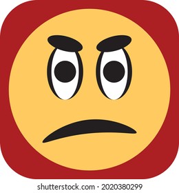 Moody emoji, illustration, vector on a white background.