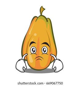Moody papaya cartoon character design vector illustration