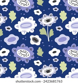 Moody-Muster mit abstrakten Formen und Blumen. Drucken Sie für Grußkarten, Verpackungspapier, Textilien, Tapete und Einladungshintergrund.
