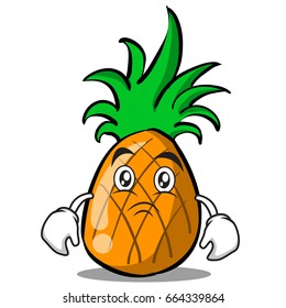 Moody pineapple cartoon character collection vector illustration