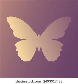 Ilustración vectorial de mariposa de gradiente púrpura malhumorado 