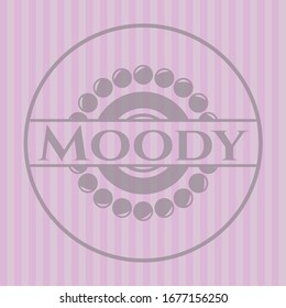 Moody-realistisches rosa Emblem. Vektorillustration Illustration. Detaillierte Angaben.