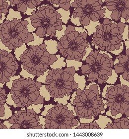 A moody seamless vector patterns with rose flowers. Surface print design.