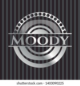 Moody silvery shiny badge. Vector Illustration. Mosaic.