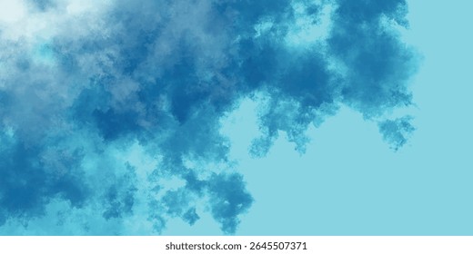 Moody Swirls of Ink-Like Fog in Lush Teal Tones on a Blue Canvas

