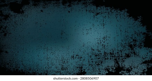 Moody teal grunge texture featuring a distressed, speckled surface and dark vignette edges, perfect for backgrounds, overlays, posters, web design and gritty urban or industrial themed projects.