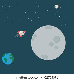 moon and ro?ket