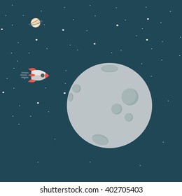 moon and ro?ket