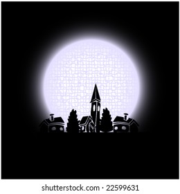 moon above town