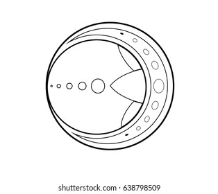 Moon with abstract pattern