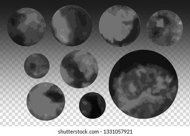 moon and abstract planets vector illustration