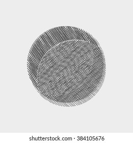 Moon. Abstract poster. Scandinavian style. Hand drawn ink textures. Stock vector.