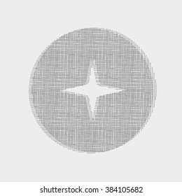 Moon. Abstract poster. Scandinavian style. Hand drawn ink textures. Stock vector.