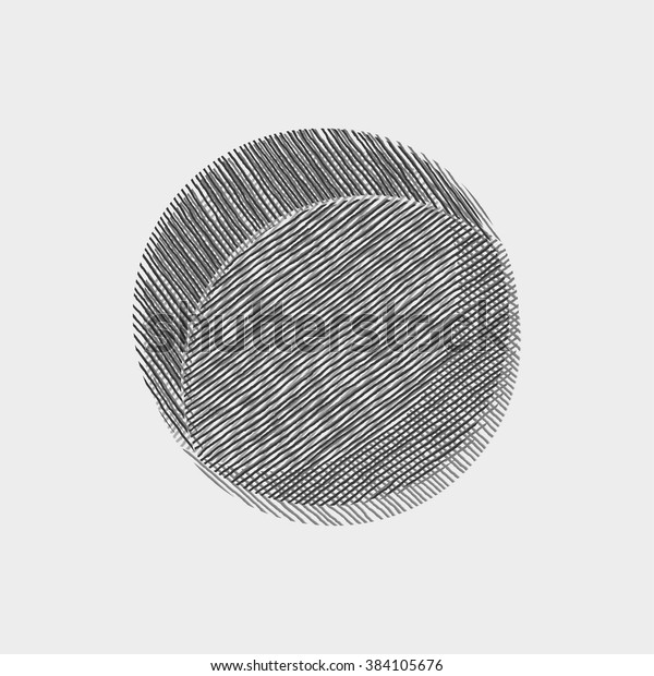 Moon. Abstract poster. Scandinavian style. Hand\
drawn ink textures. Stock\
vector.