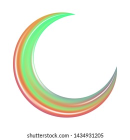 Moon in abstract style. Astronomy science concept. Religion holy month. Abstract modern gradient pattern. Beautiful crescent, great design for any purposes. Ramadan vector. Vector crescent moon.