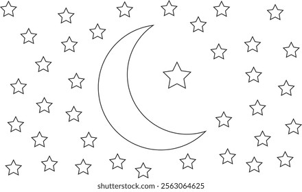 Moon Abstract white isolated Vector illustration