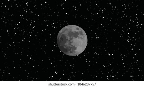 moon against dark black background 