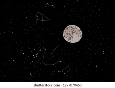 
moon against starry sky