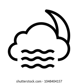 moon air vector line icon