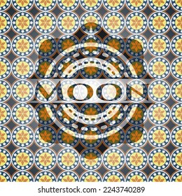 Moon arabic emblem background. Arabesque decoration. 