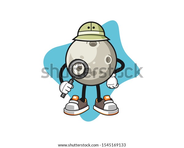 Moon\
archaeologist cartoon. Mascot Character\
vector.