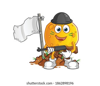 moon army character. cartoon mascot vector