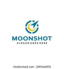 Moon with Arrow Target Logo Design