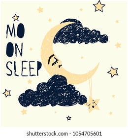 moon art vector doodle 