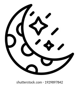 Moon asteroid icon. Outline moon asteroid vector icon for web design isolated on white background