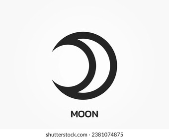 moon astrology symbol. zodiac, astronomy and horoscope sign. isolated vector image in simple style