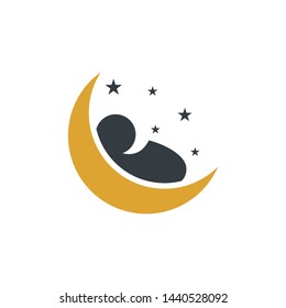 Moon Baby Sleep Logo Design Vector Stock Vector (Royalty Free ...