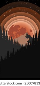 Moon background vertical landscape with detail 