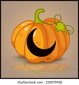 moon, banner and background for pumpkins for Halloween