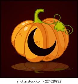 moon, banner and background for pumpkins for Halloween