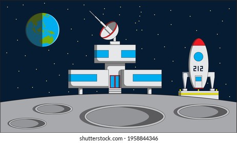 Moon Base Expedition Space Station