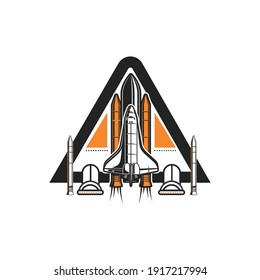 Moon, Moon Base, Rocket, Space Logo Concept Symbol Design