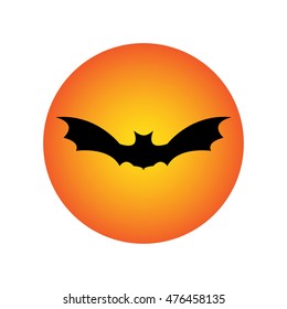 The moon and bat Halloween